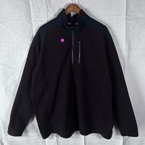 Gander Mountain Guide Series Mens 2XL Brown Fleece 1/4 Zip Pullover Jacket